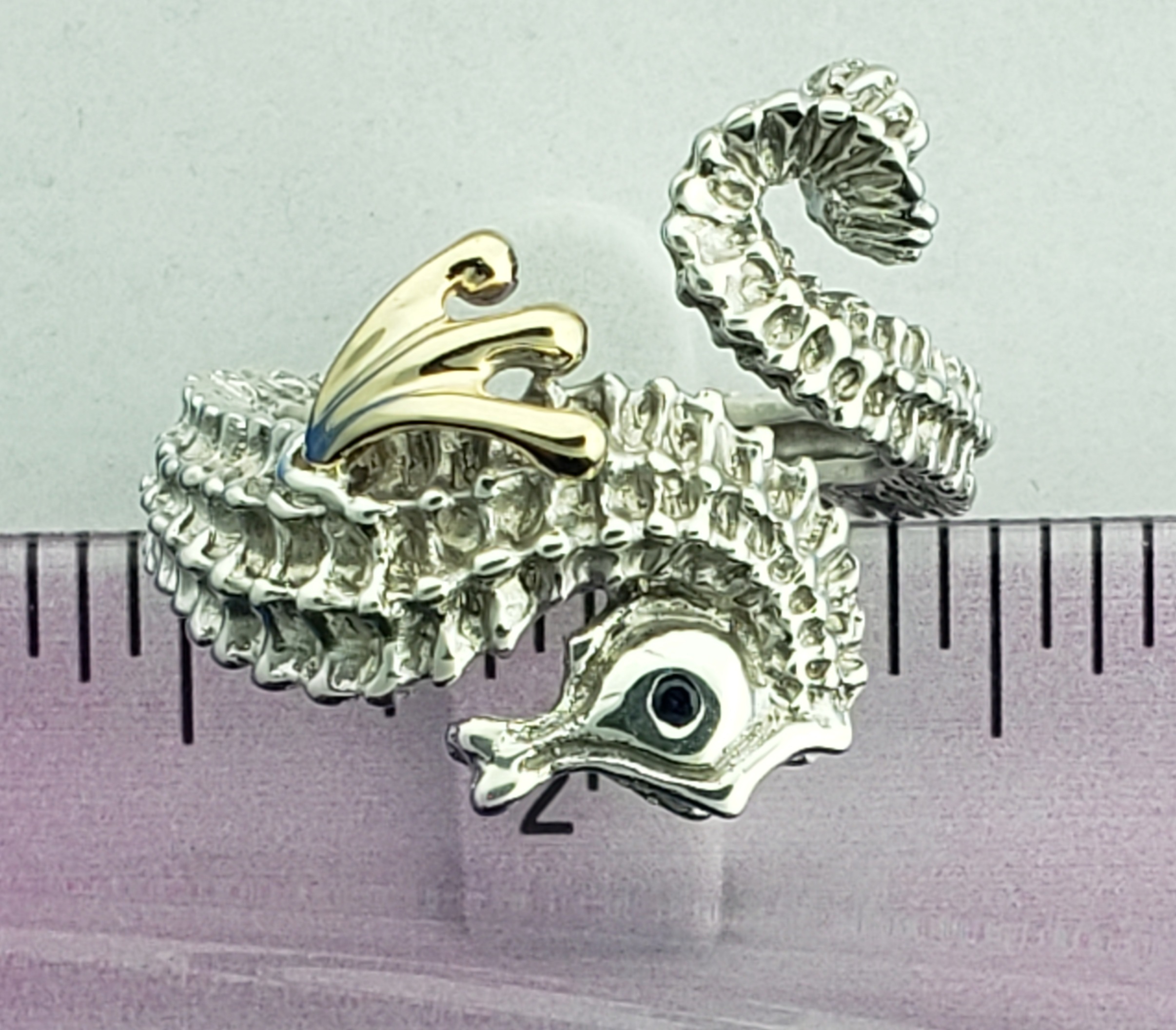 Steven Douglas Seahorse Wrap Ring, Sterling Silver & 14K 8 Steven Douglas Seahorse Wrap Ring, Sterling Silver & 14K - Image 8