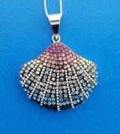 Mosaico Shell Pendant, Sterling Silver
