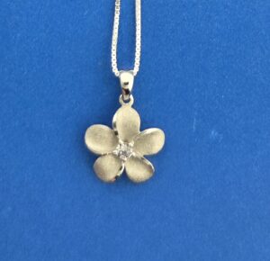 Denny Wong Plumeria Pendant, Precious Silver,13mm