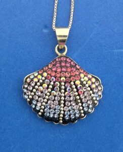 Mosaico Scallop Shell Pendant, Sterling Silver