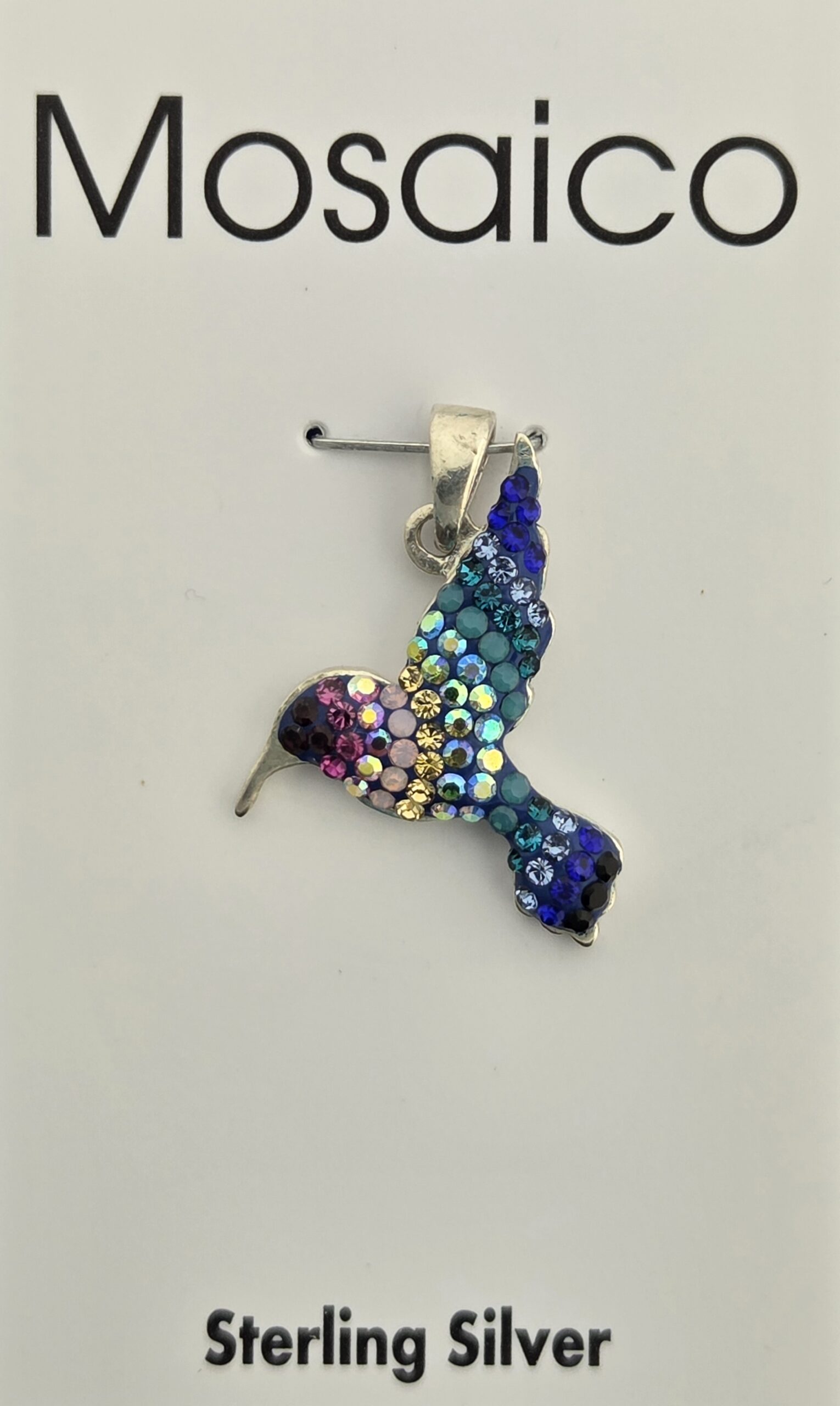 Mosaico Hummingbird Pendant Sterling Silver 2 Mosaico Hummingbird Pendant Sterling Silver - Image 2