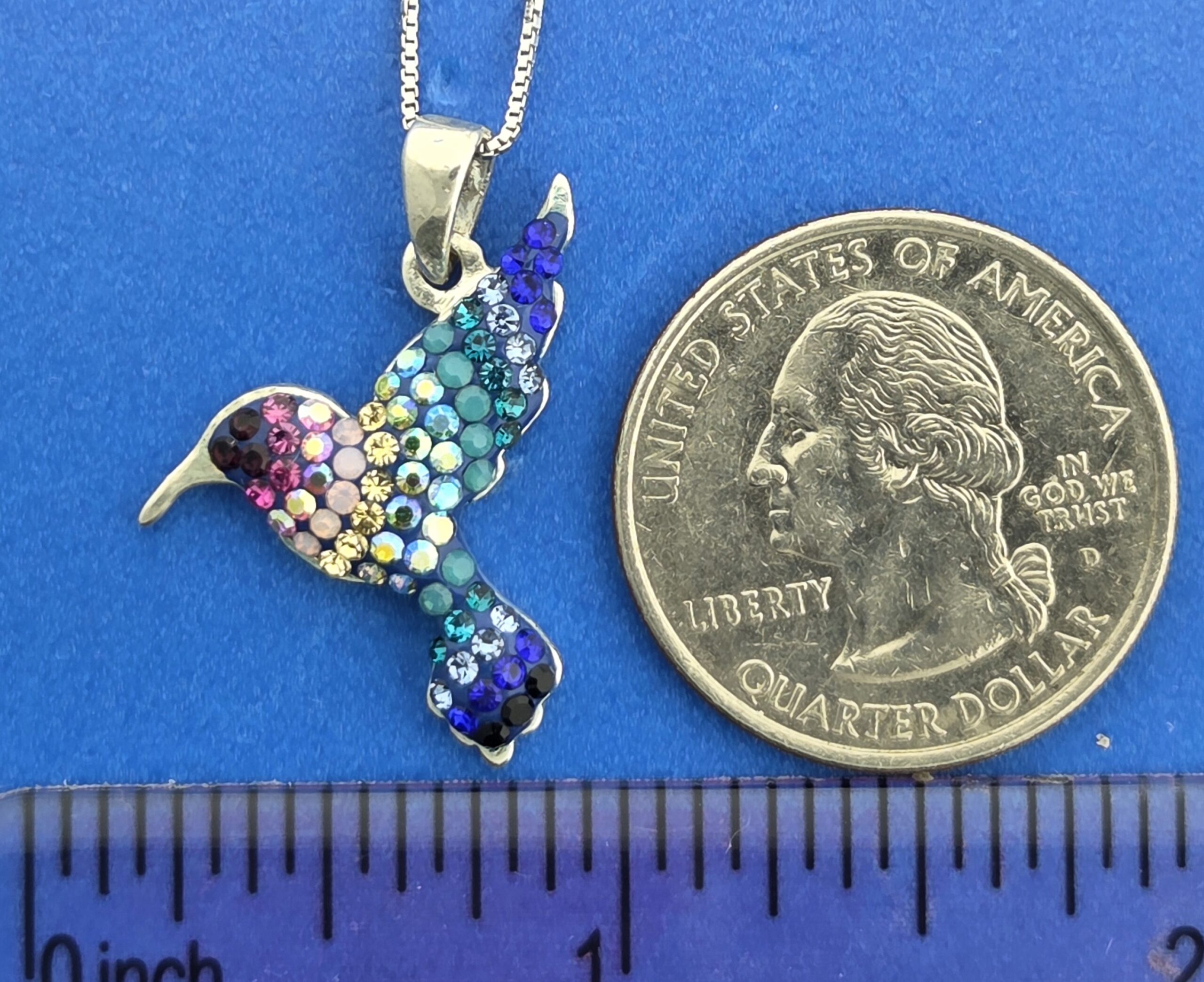 Mosaico Hummingbird Pendant Sterling Silver 4 Mosaico Hummingbird Pendant Sterling Silver - Image 4