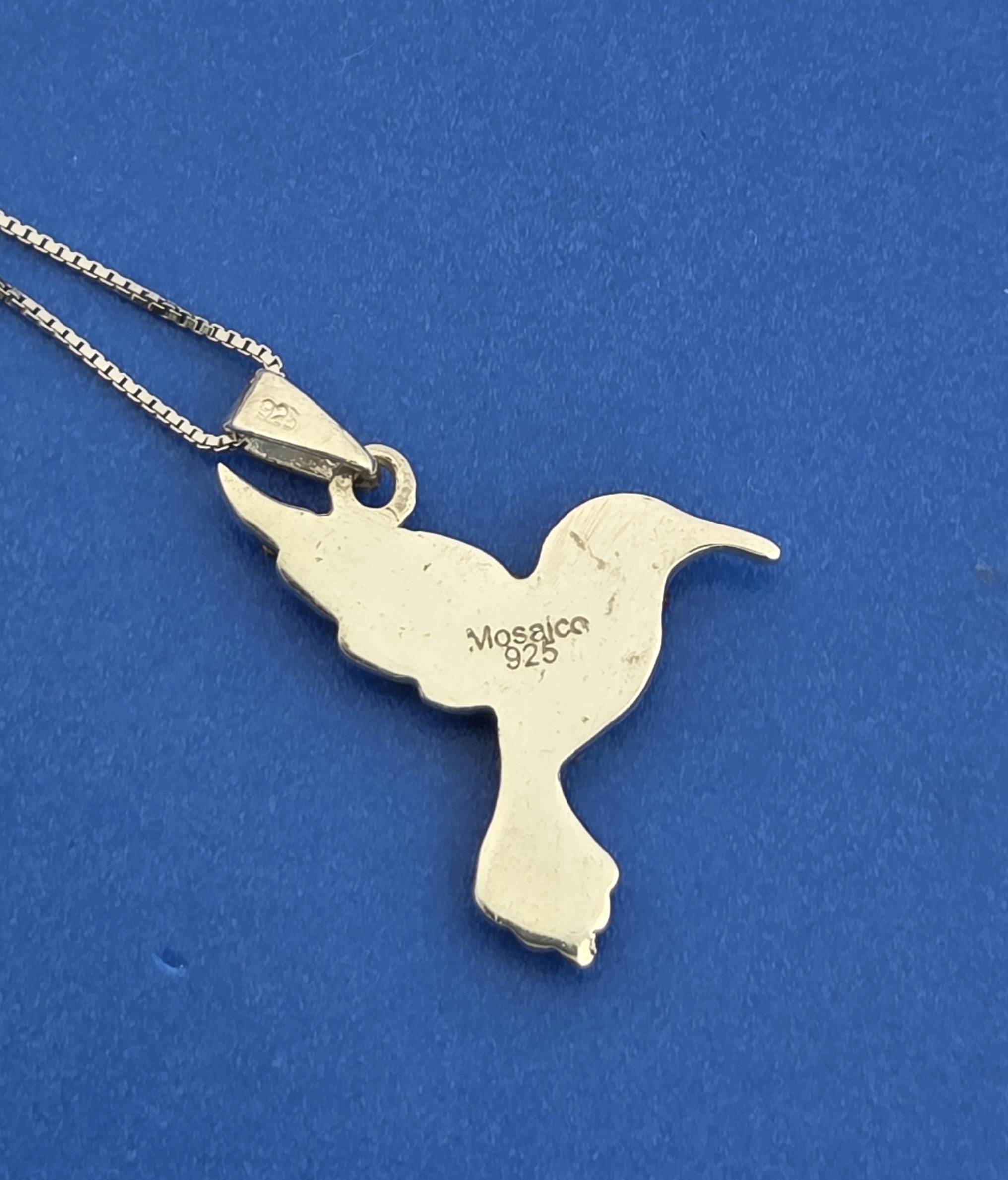Mosaico Hummingbird Pendant Sterling Silver 6 Mosaico Hummingbird Pendant Sterling Silver - Image 6