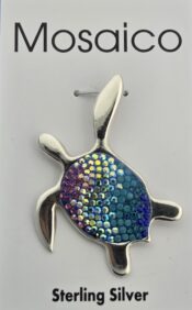Mosaico Sea Turtle Pendant, Sterling Silver
