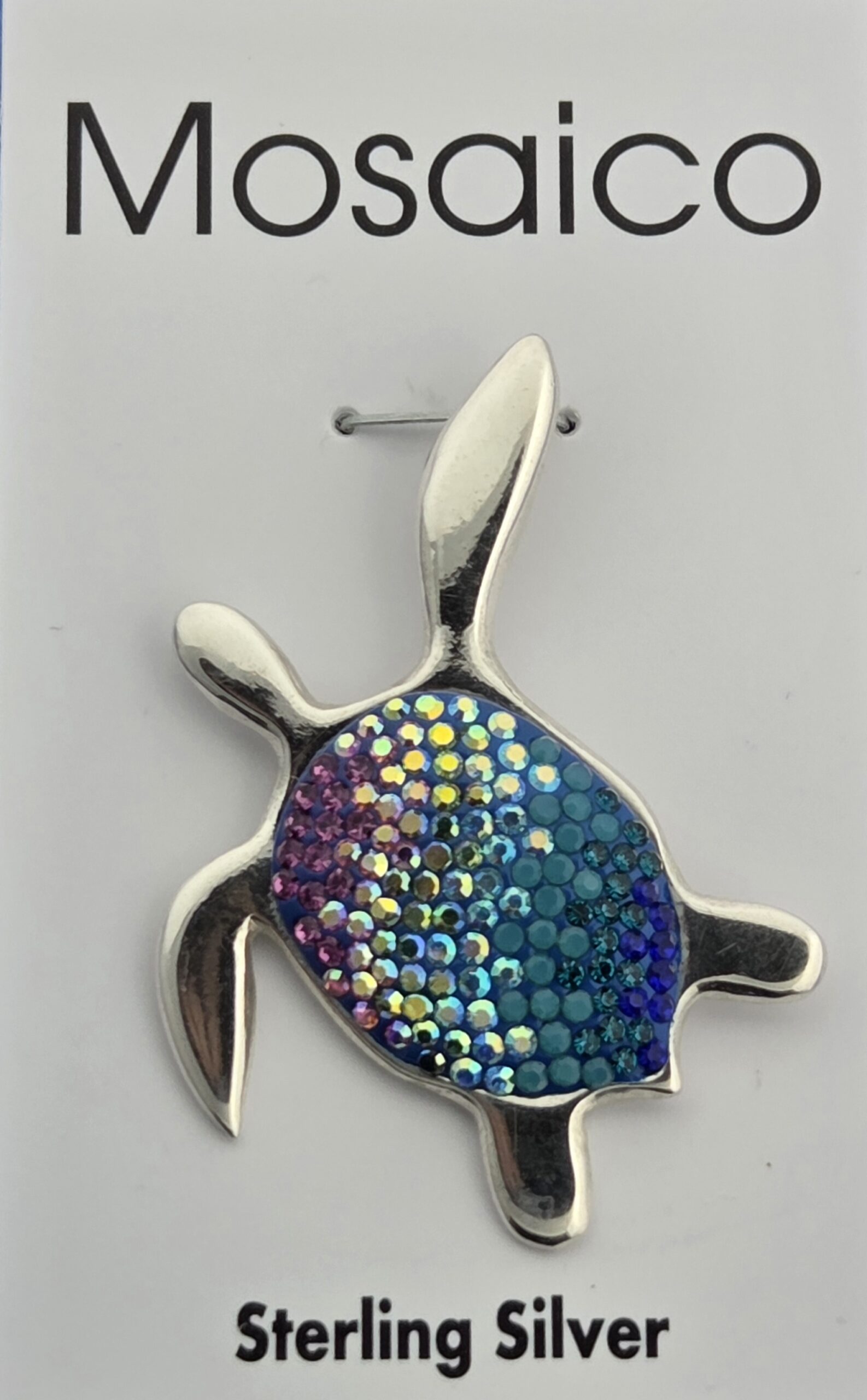 Mosaico Sea Turtle Pendant, Sterling Silver 1 Mosaico Sea Turtle Pendant, Sterling Silver