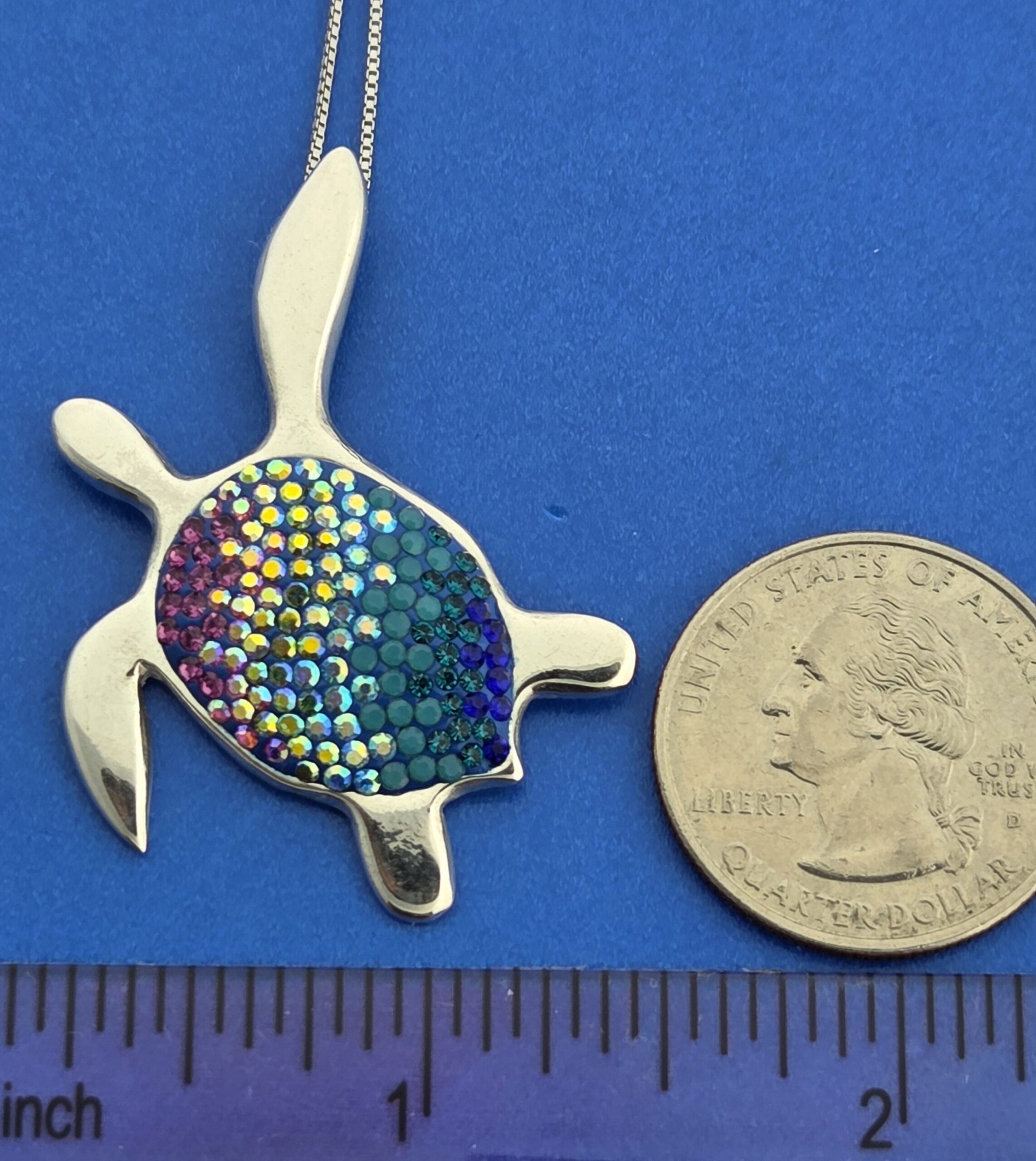 Mosaico Sea Turtle Pendant, Sterling Silver 3 Mosaico Sea Turtle Pendant, Sterling Silver - Image 3