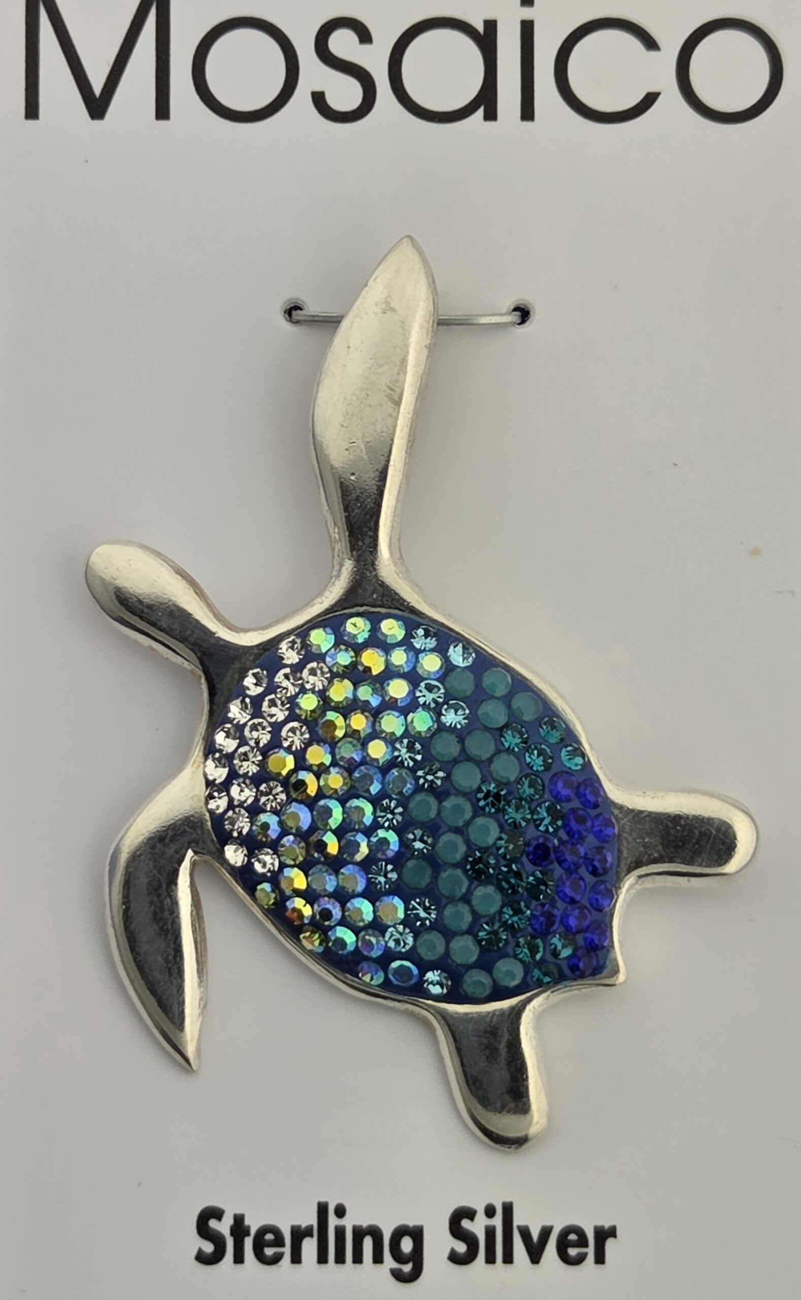 Mosaico Sea Turtle Pendant, Sterling Silver 2 Mosaico Sea Turtle Pendant, Sterling Silver - Image 2