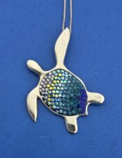 Mosaico Sea Turtle Pendant, Sterling Silver