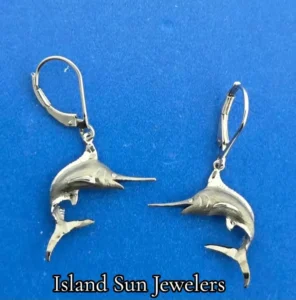 Denny Wong Blue Marlin Dangle Earrings, Precious Silver