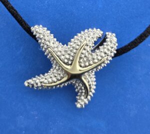 Steven Douglas Starfish Necklace/Pendant, Sterling Silver/14K