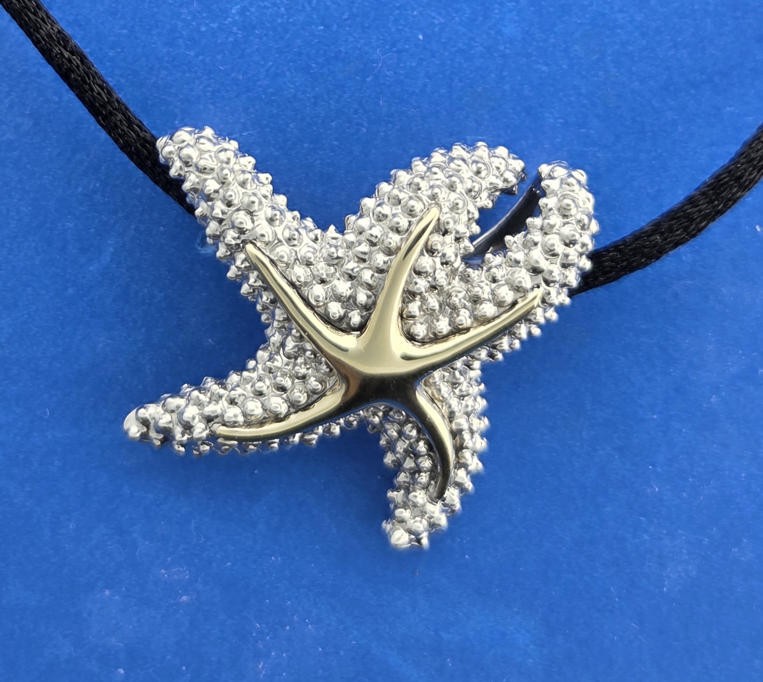 Steven Douglas Starfish Necklace/Pendant, Sterling Silver/14K 1 Steven Douglas Starfish Necklace/Pendant, Sterling Silver/14K