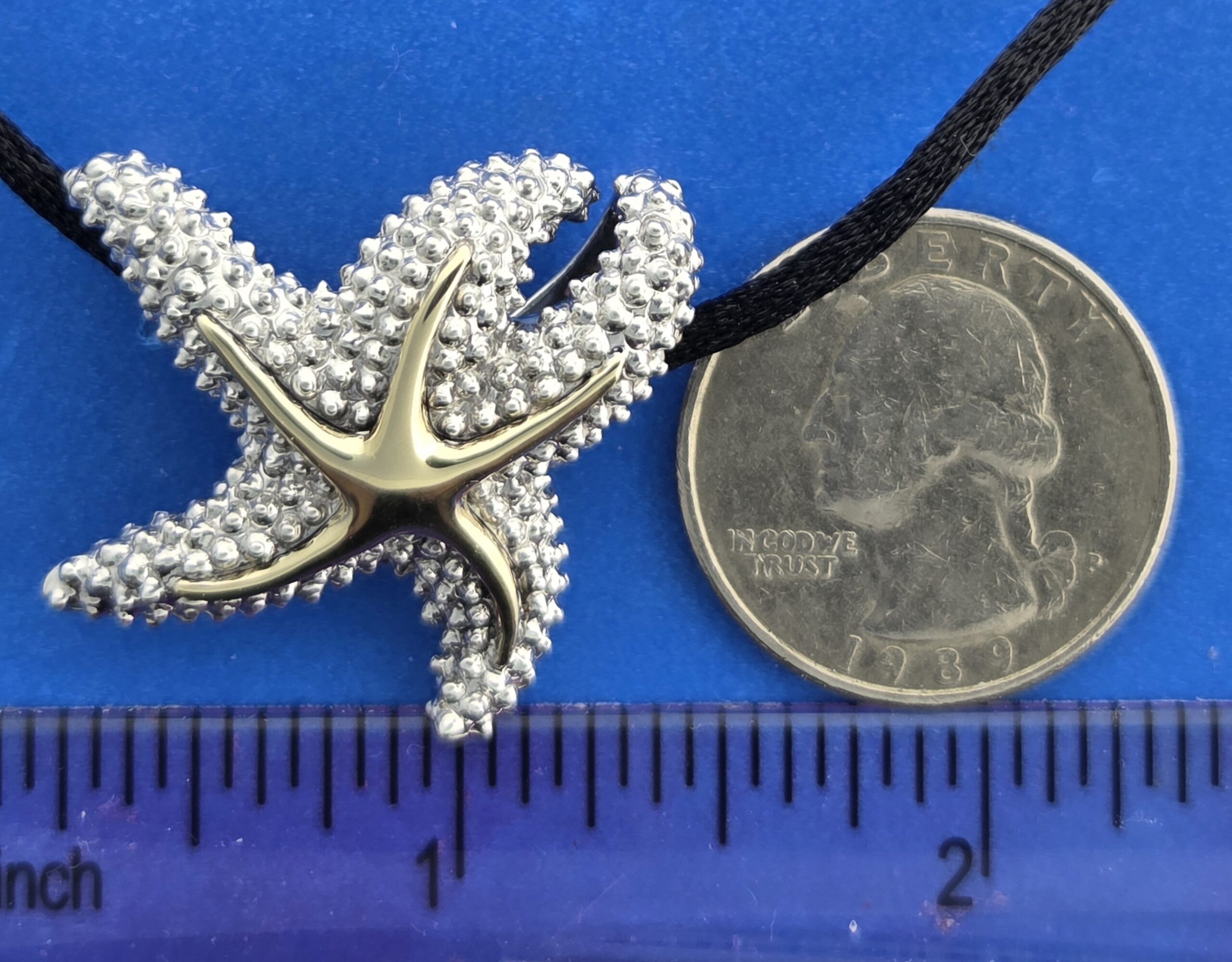 Steven Douglas Starfish Necklace/Pendant, Sterling Silver/14K 3 Steven Douglas Starfish Necklace/Pendant, Sterling Silver/14K - Image 3