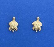 Sea Turtle Post Earrings, 14K Yellow Gold