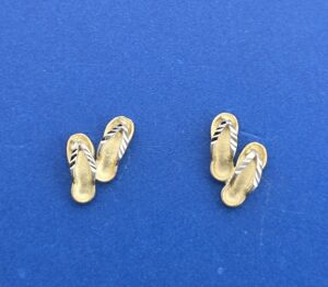 Flip Flop Earrings,14K 2-Tone