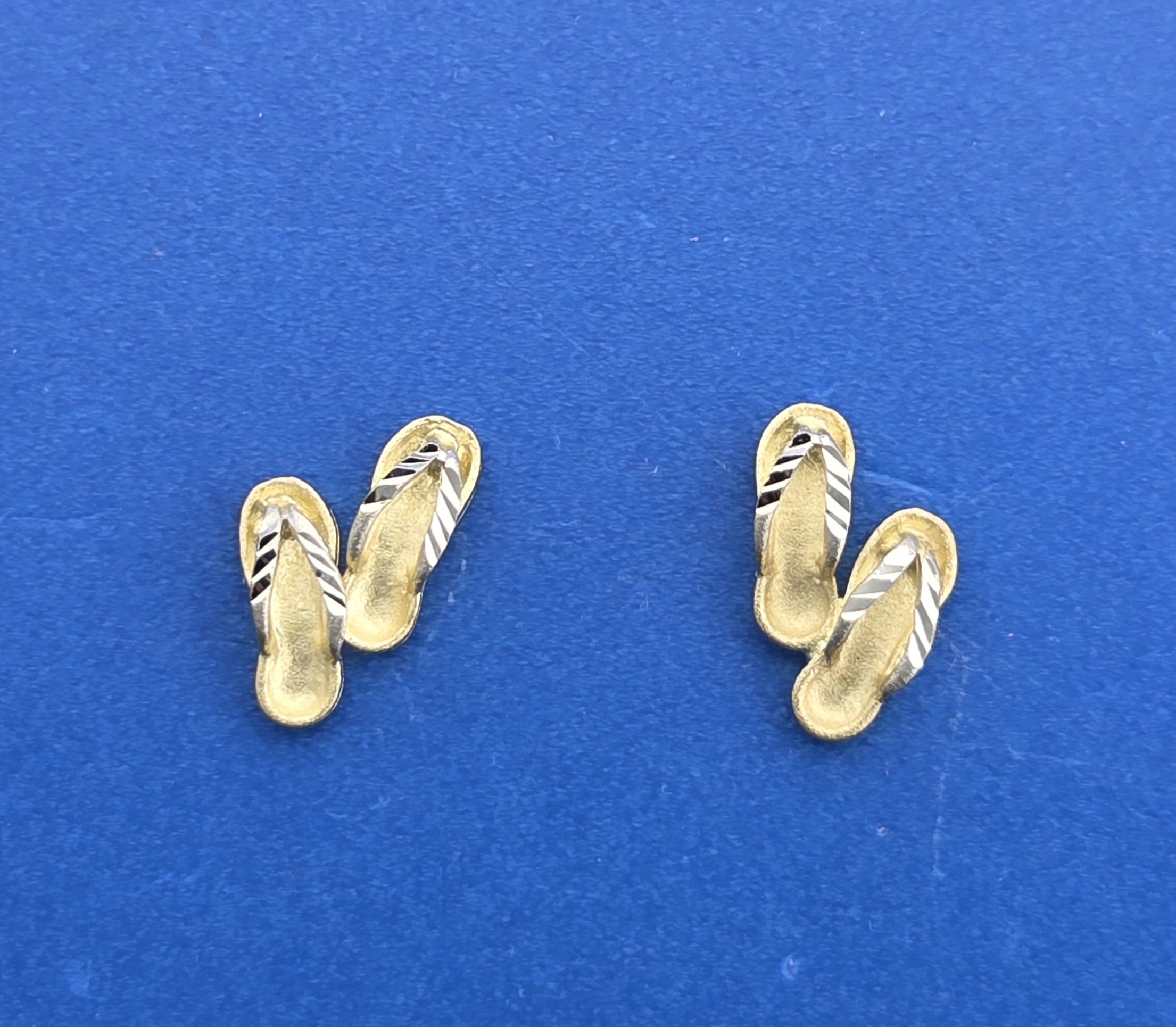 Flip Flop Earrings,14K 2-Tone 1 Flip Flop Earrings,14K 2-Tone