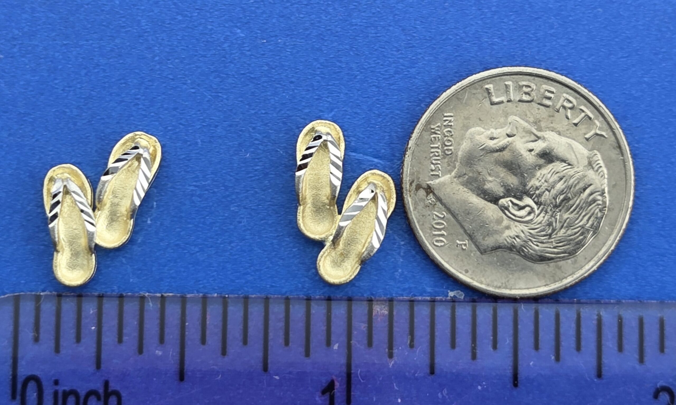 Flip Flop Earrings,14K 2-Tone 4 Flip Flop Earrings,14K 2-Tone - Image 4