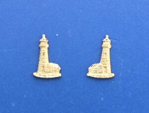 Lighthouse Post Earrings, 14k