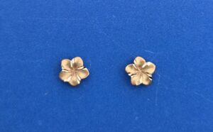 Plumeria Post Earring, 14k Rose Gold