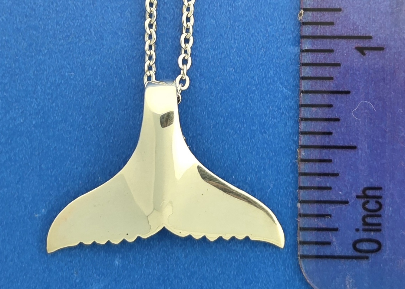 Whale Tail Pendant, Sterling Silver 4 Whale Tail Pendant, Sterling Silver - Image 4