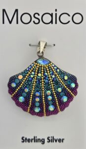 Mosaico Scallop Shell Pendant, Sterling Silver