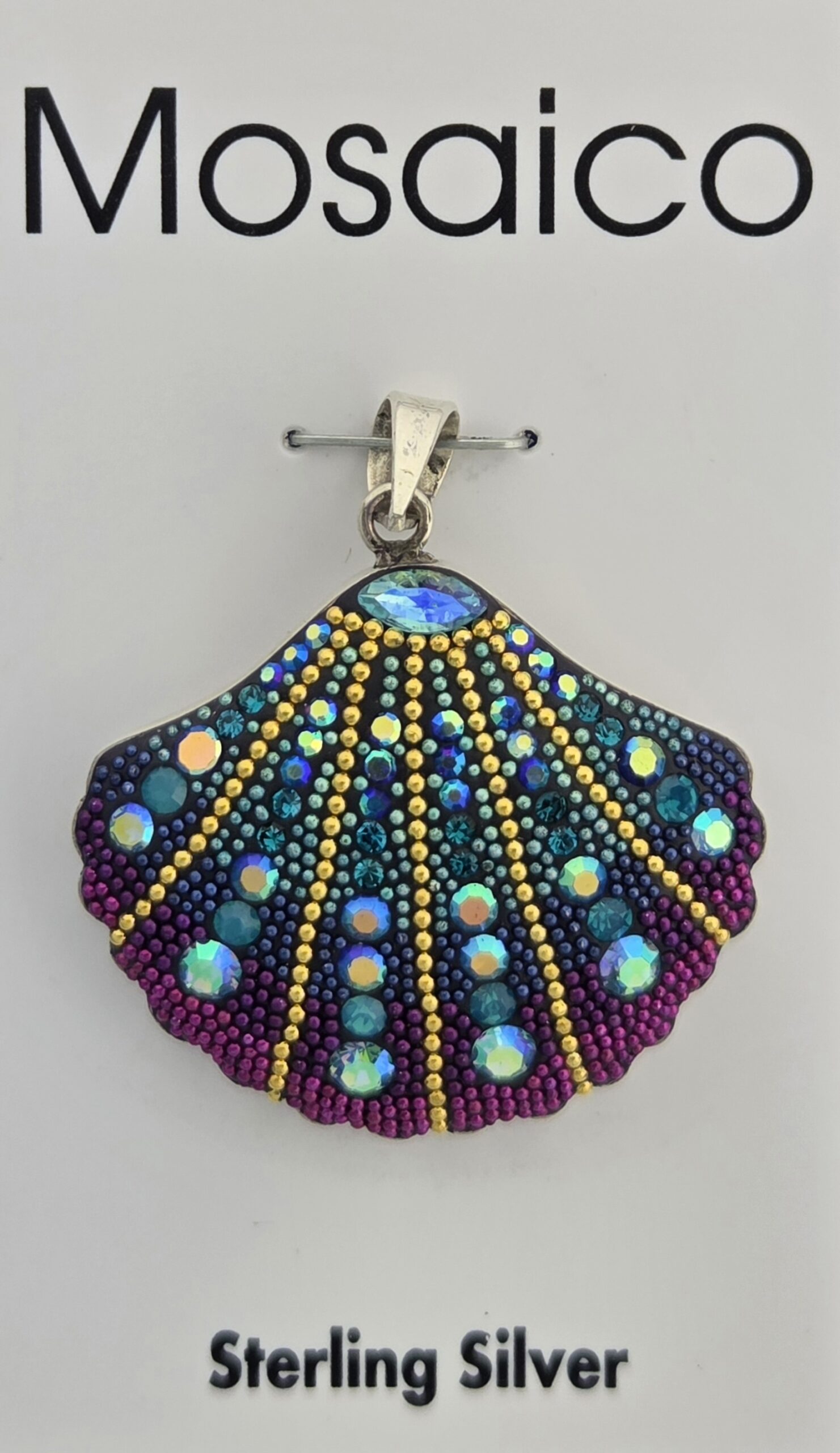 Mosaico Scallop Shell Pendant, Sterling Silver 1 Mosaico Scallop Shell Pendant, Sterling Silver