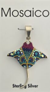 Mosaico Stingray Pendant, Sterling Silver