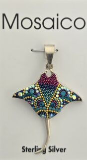 Mosaico Stingray Pendant, Sterling Silver