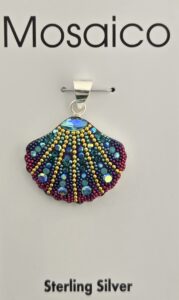Mosaico Scallop Shell Pendant, Sterling Silver