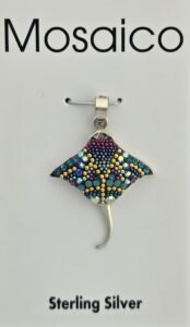 Mosaico Stingray Pendant, Sterling Silver