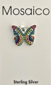 Mosaico Butterfly Pendant, Sterling Silver