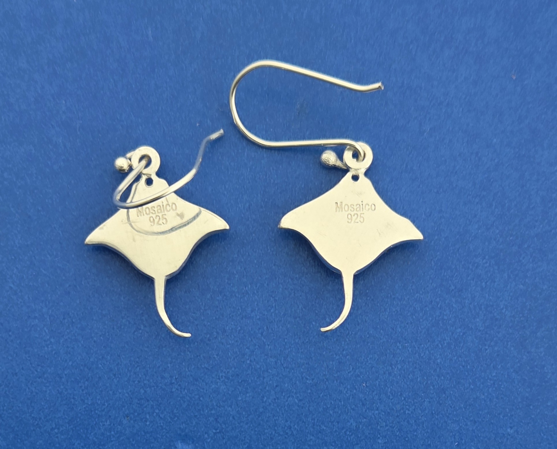 Mosaico Flying Manta Ray Earrings, Sterling Silver 6 Mosaico Flying Manta Ray Earrings, Sterling Silver - Image 6