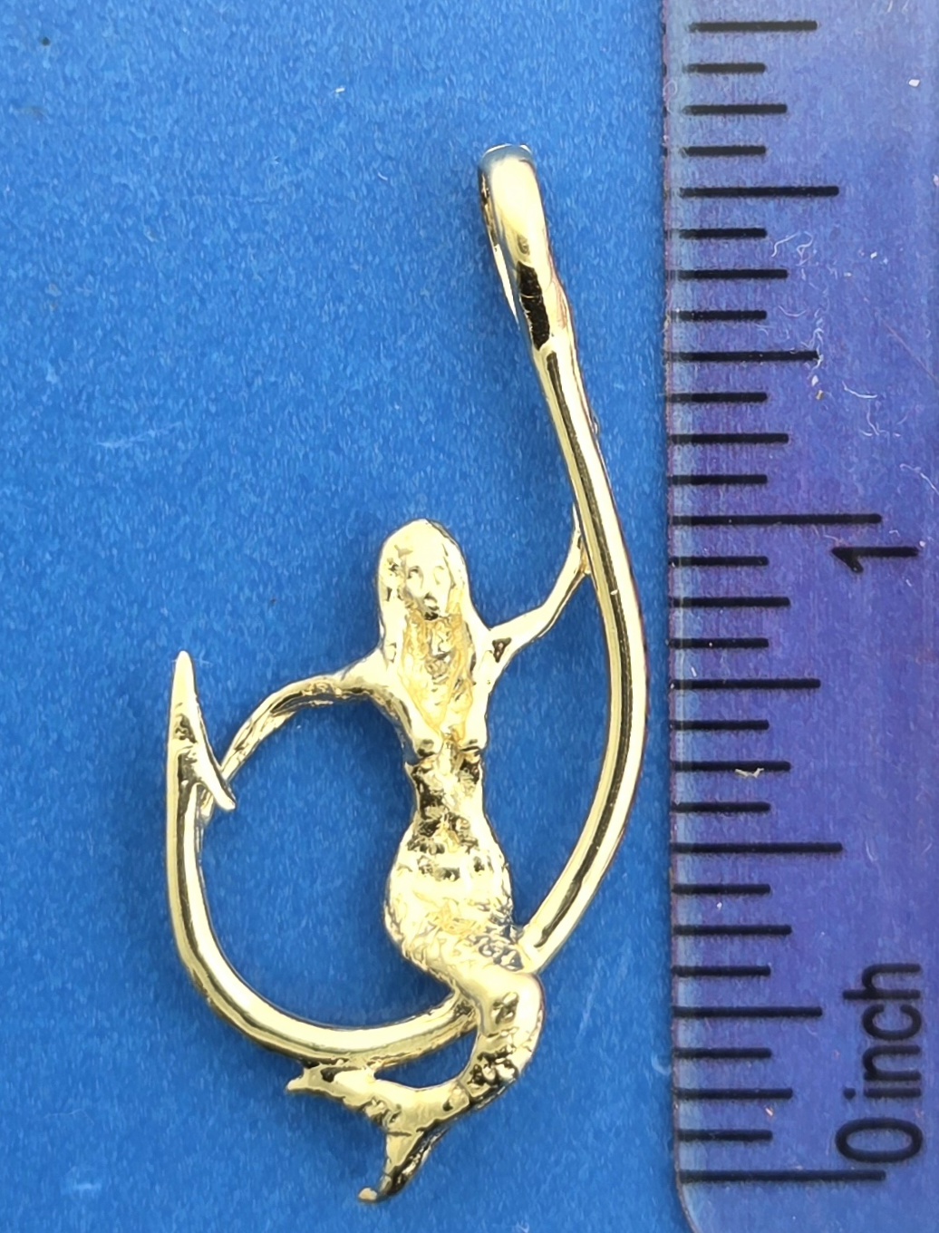 Mermaid Fishhook Pendant, 14K 4 Mermaid Fishhook Pendant, 14K - Image 4