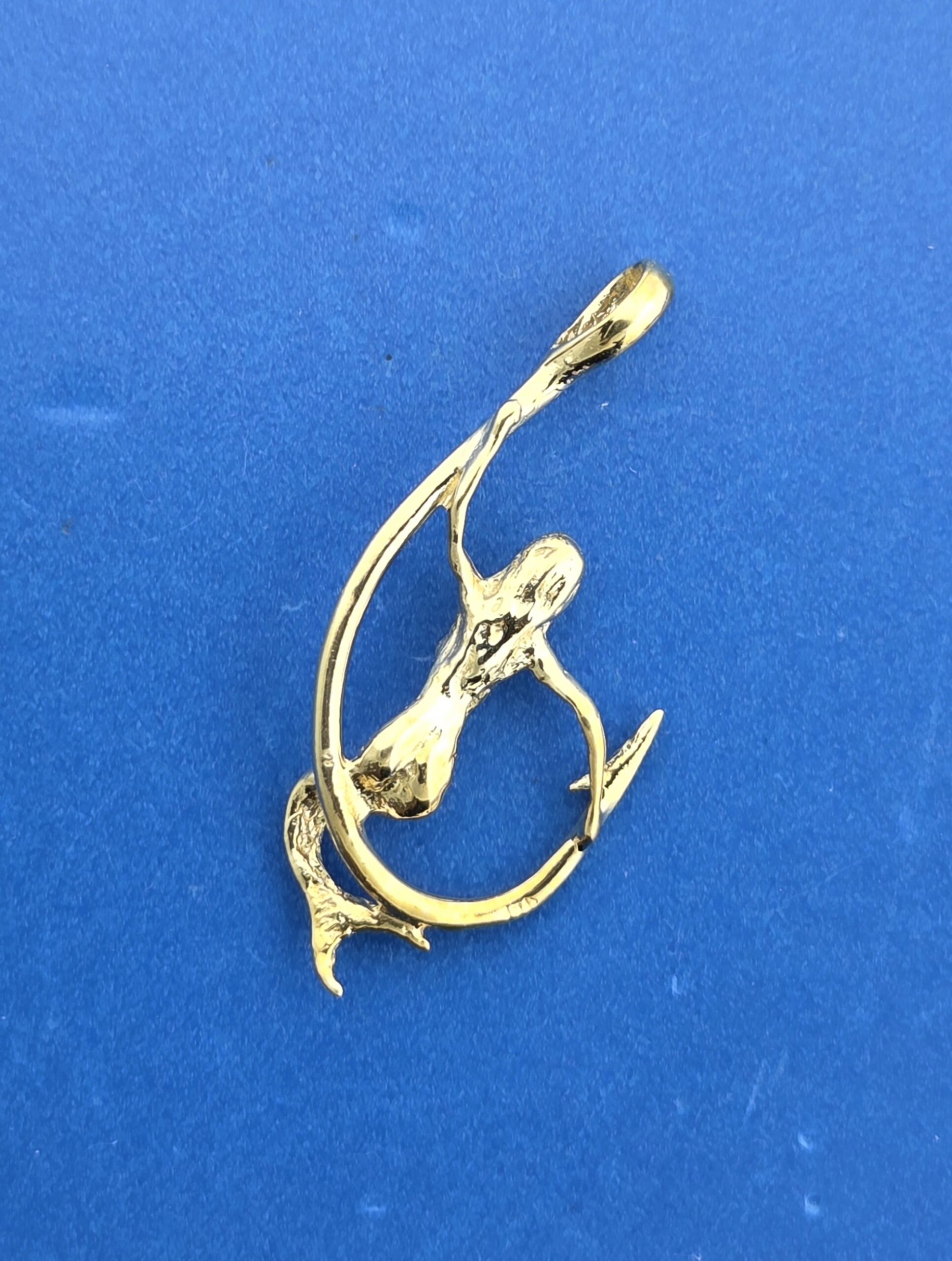 Mermaid Fishhook Pendant, 14K 5 Mermaid Fishhook Pendant, 14K - Image 5