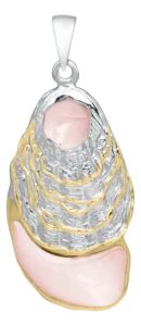 Kovel Sterling Silver & Pink Mother of Pearl Oyster Shell Pendant