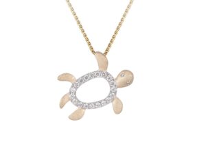 Denny Wong Honu Sea Turtle Pendant, 14K And Diamonds