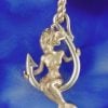 14k steven douglas mermaid on a fishing hook pendant