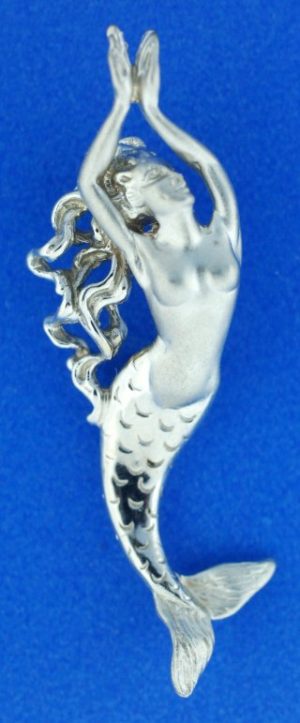 14k steven douglas white gold mermaid pendant